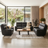Rockville 3+2+1 Dual Motion Recliner Package in Black Leather