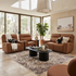 Rockville 2+1+1 Dual Motion Recliner Package in Vintage Tan Leather