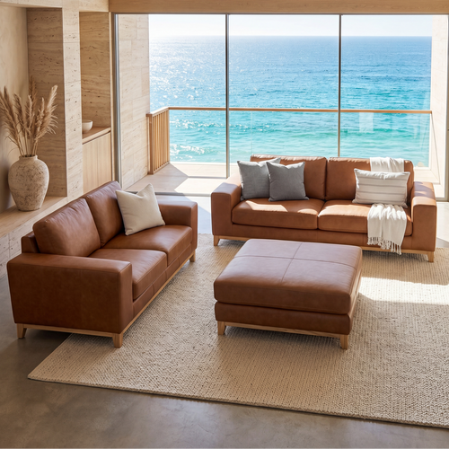 Bliss 3+2 Seater Package In Tan Leather