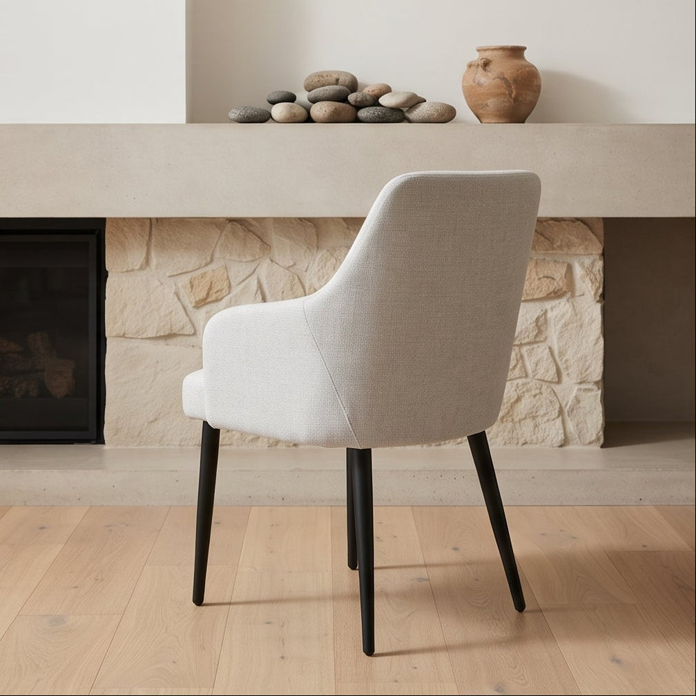 Clinton Dining Chair In Natural With Black Leg