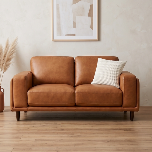 Daintree 2 seater sofa in tan leather