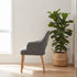 Clinton Dining Chair In Dark Grey With Oak Leg