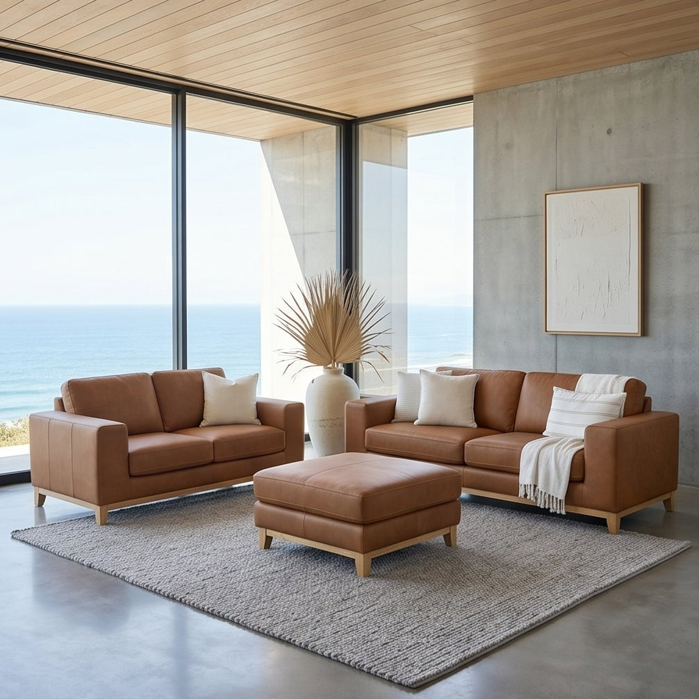 Bliss 3+2 Seater Package In Tan Leather