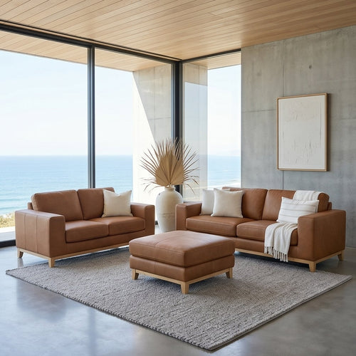 Bliss 3+2 Seater Package In Tan Leather