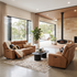 Rockville 3+2 Dual Motion Recliner Package in Vintage Tan Leather