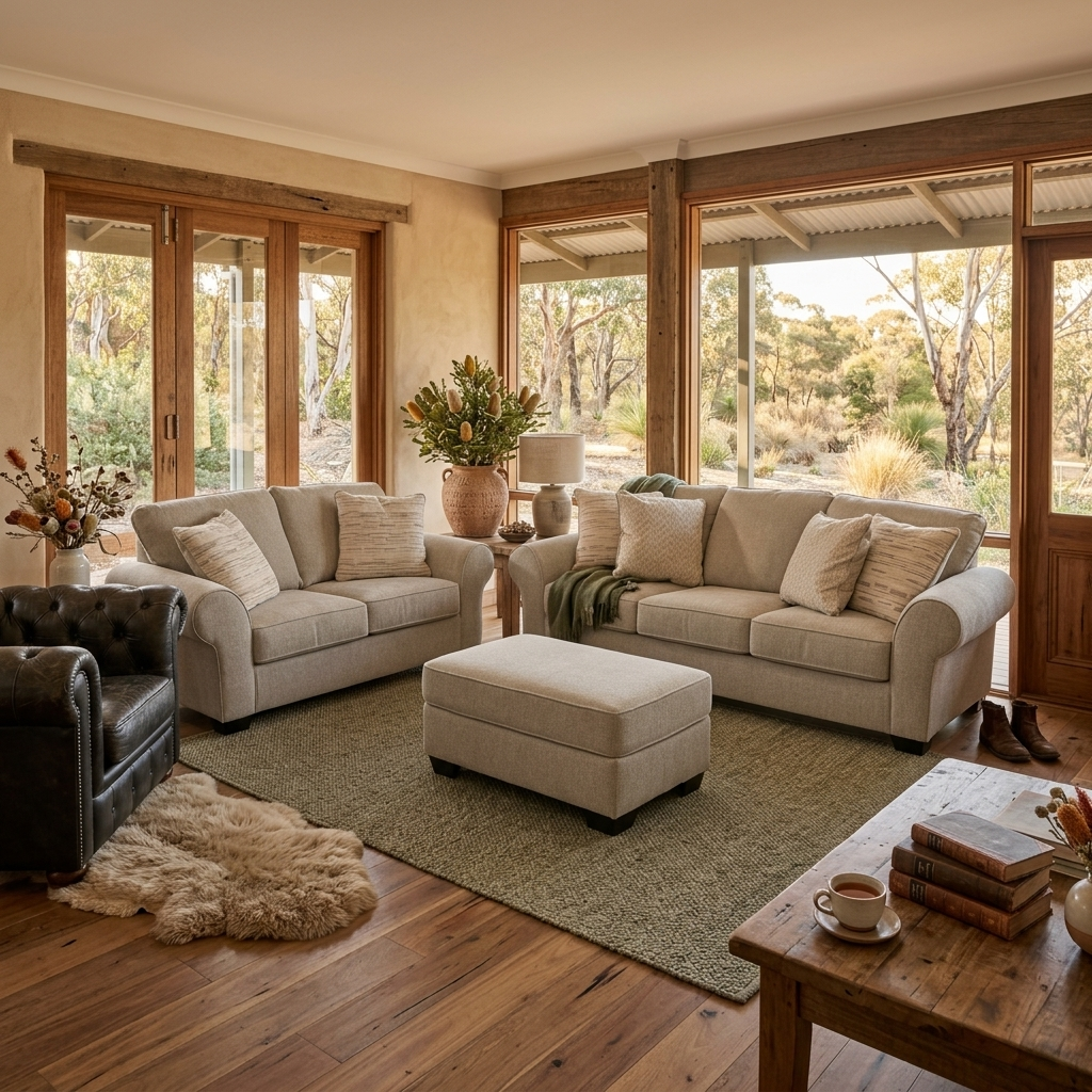 Remmy 3+2 Sofa Pair In Natural Grey