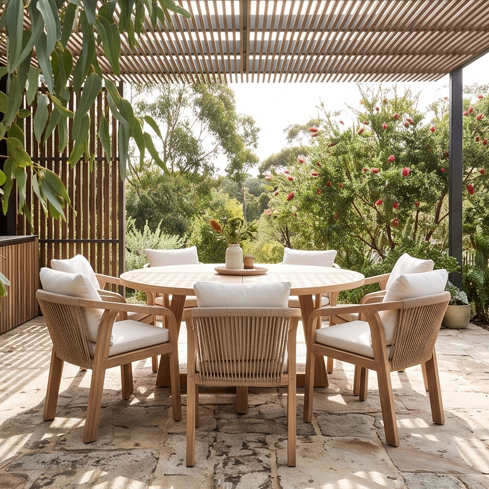 Replay 7 Piece Round Outdoor Dining Package