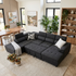 Bronte Right Chaise with sofabed in charcoal