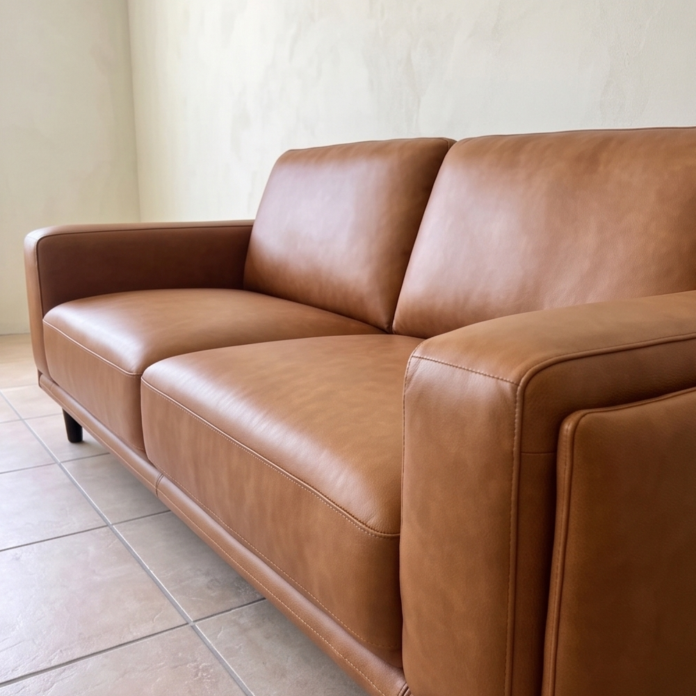 Daintree 3 seater sofa in tan leather