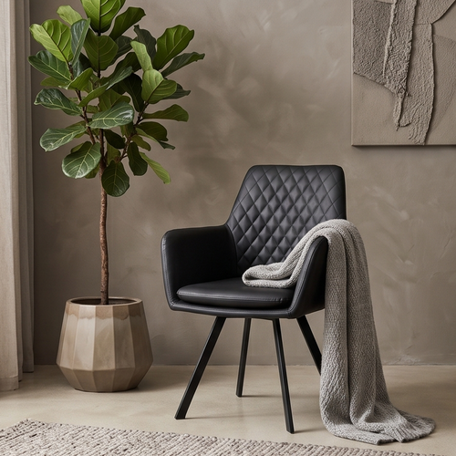 Bermuda Dining Chair In Black Easycare