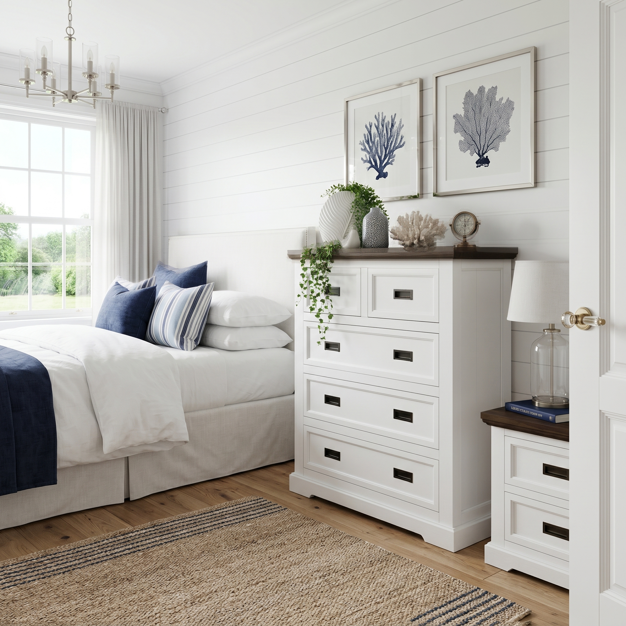 Hamptons 4 Piece King Bedroom Package With Tallboy