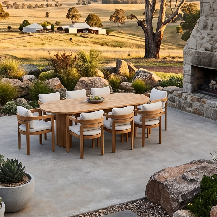 Volare 9 Piece Outdoor Dining Package