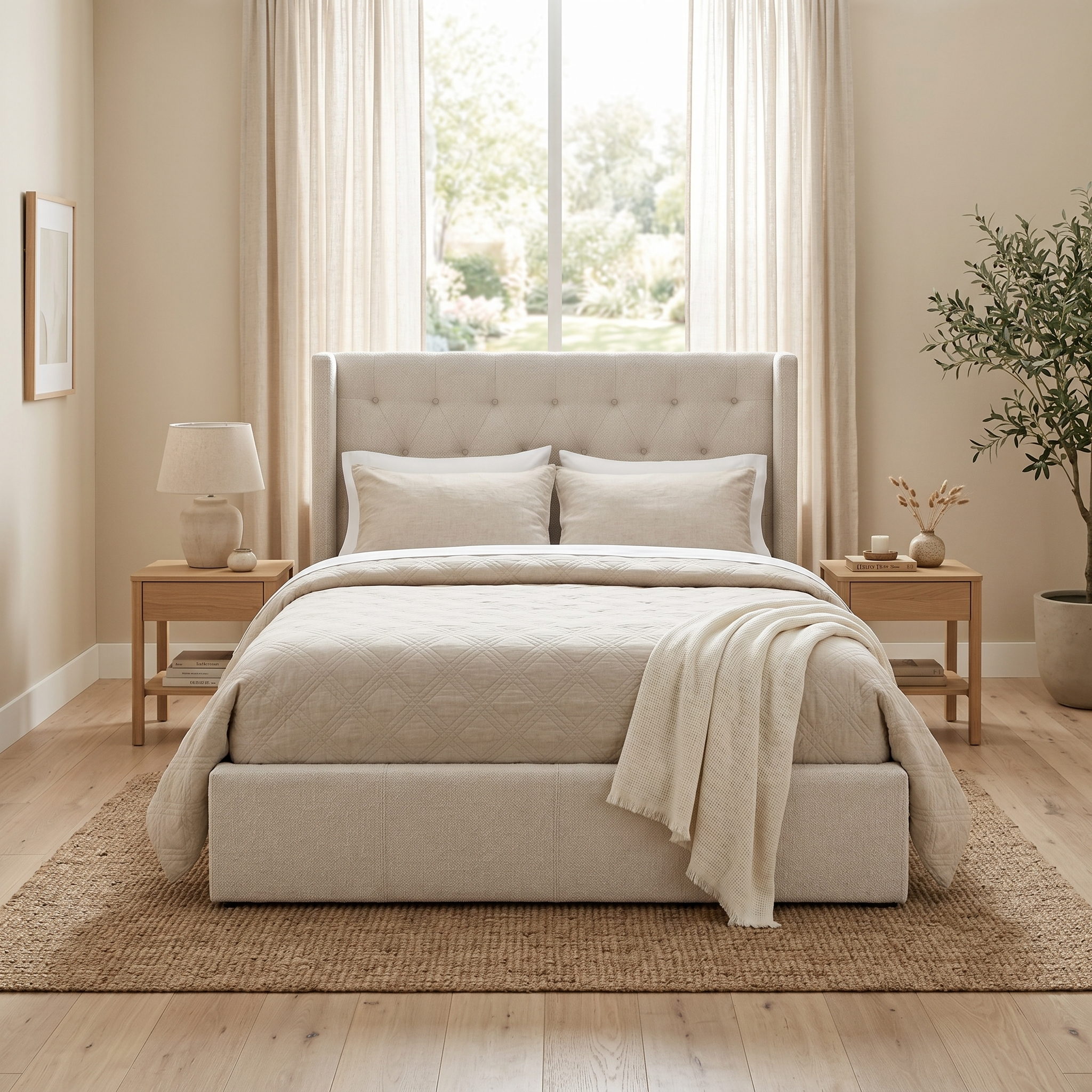 Memphis Double Bed In Natural