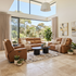 Rockville 3+2+1 Dual Motion Recliner Package in Vintage Tan Leather