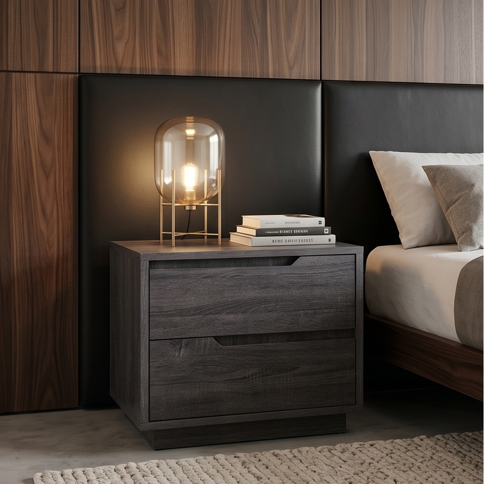 Vienna bed side chest in grey