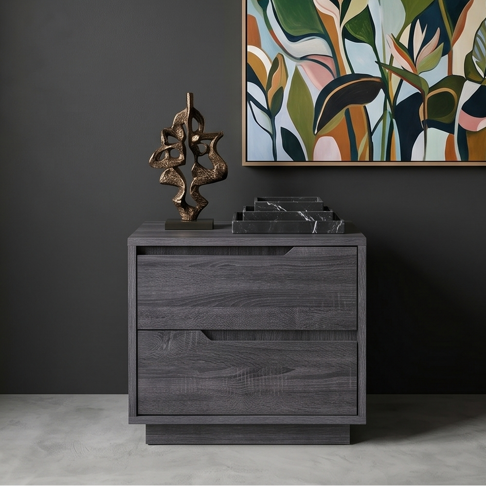 Vienna bed side chest in grey