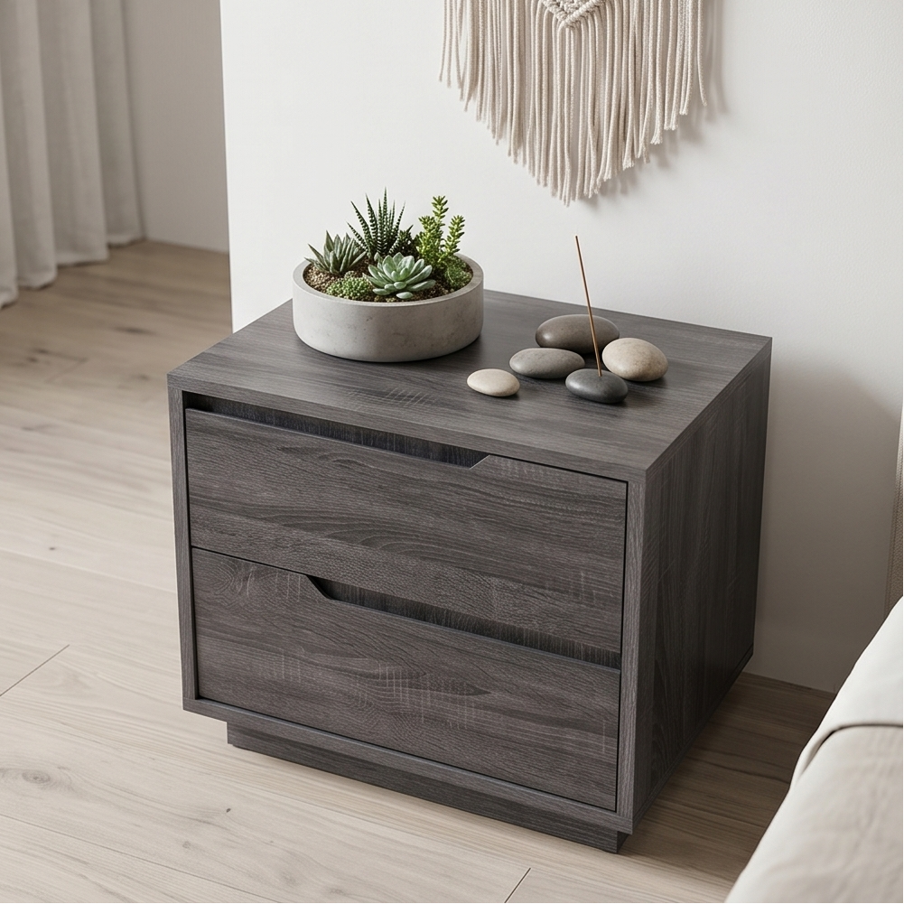 Vienna bed side chest in grey