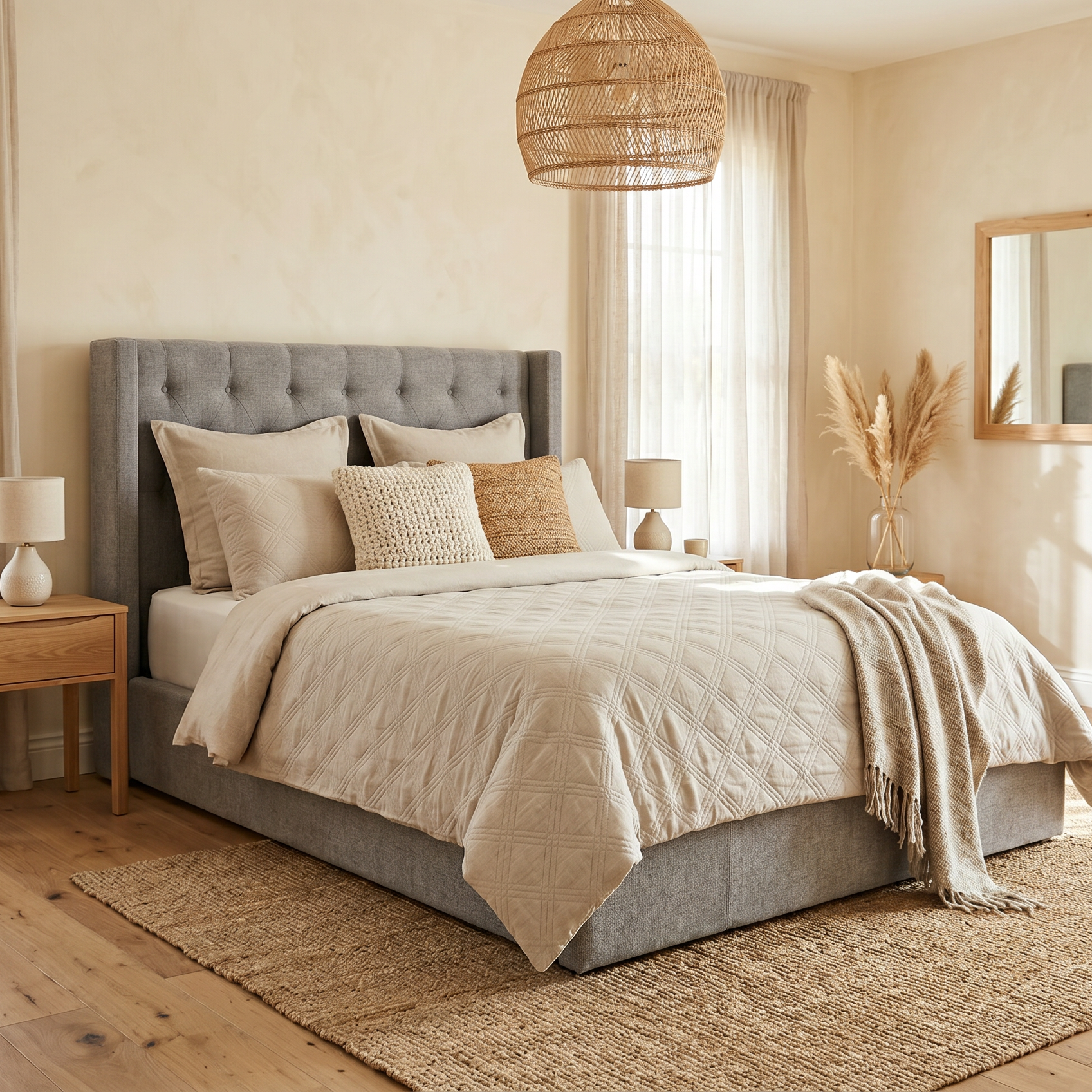 Memphis Double Bed In Grey