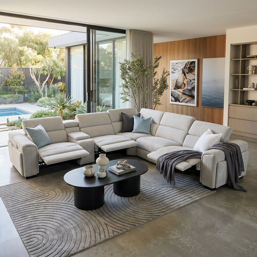 Bentley Triple Electric Corner Lounge In Light Grey