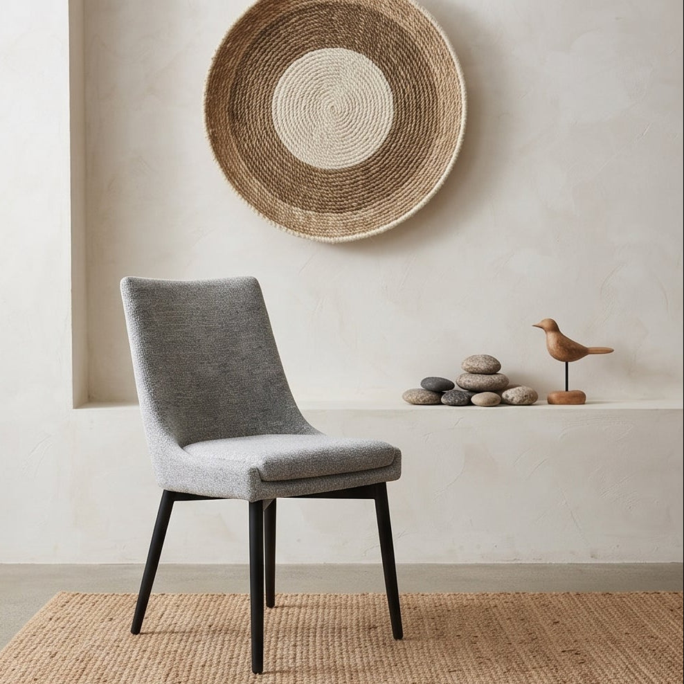 Milano Dining Chair In Grey With Black Leg