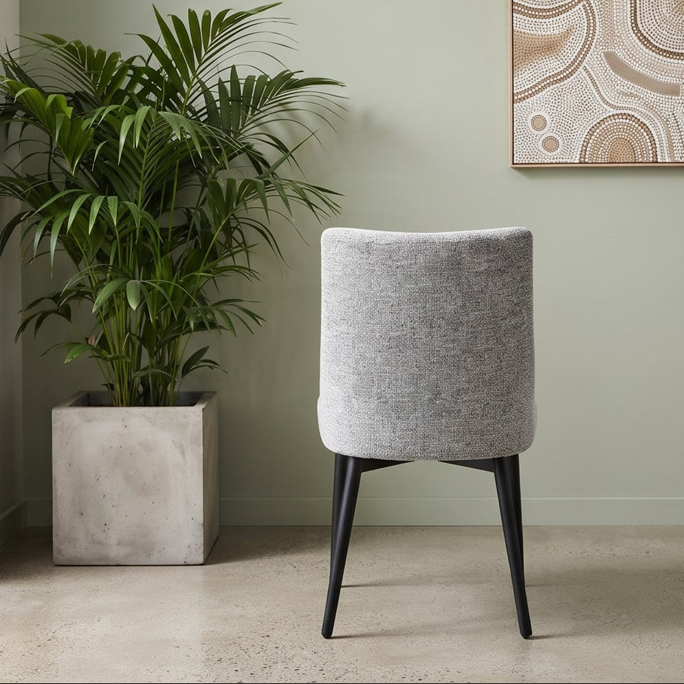Milano Dining Chair In Grey With Black Leg