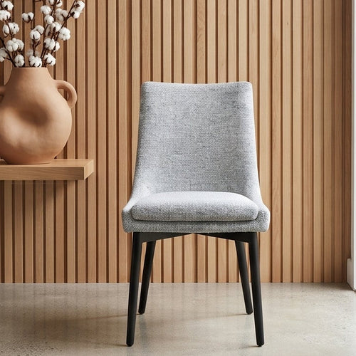 Milano Dining Chair In Grey With Black Leg