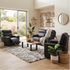 Rockville 2+1+1 Dual Motion Recliner Package in Black Leather