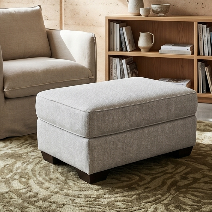 Remmy Ottoman In Natural Grey