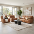 Rockville 3+1+1 Dual Motion Recliner Package in Vintage Tan Leather