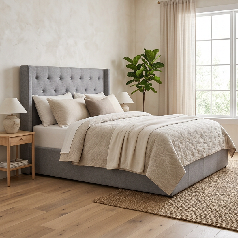 Memphis Double Bed In Grey