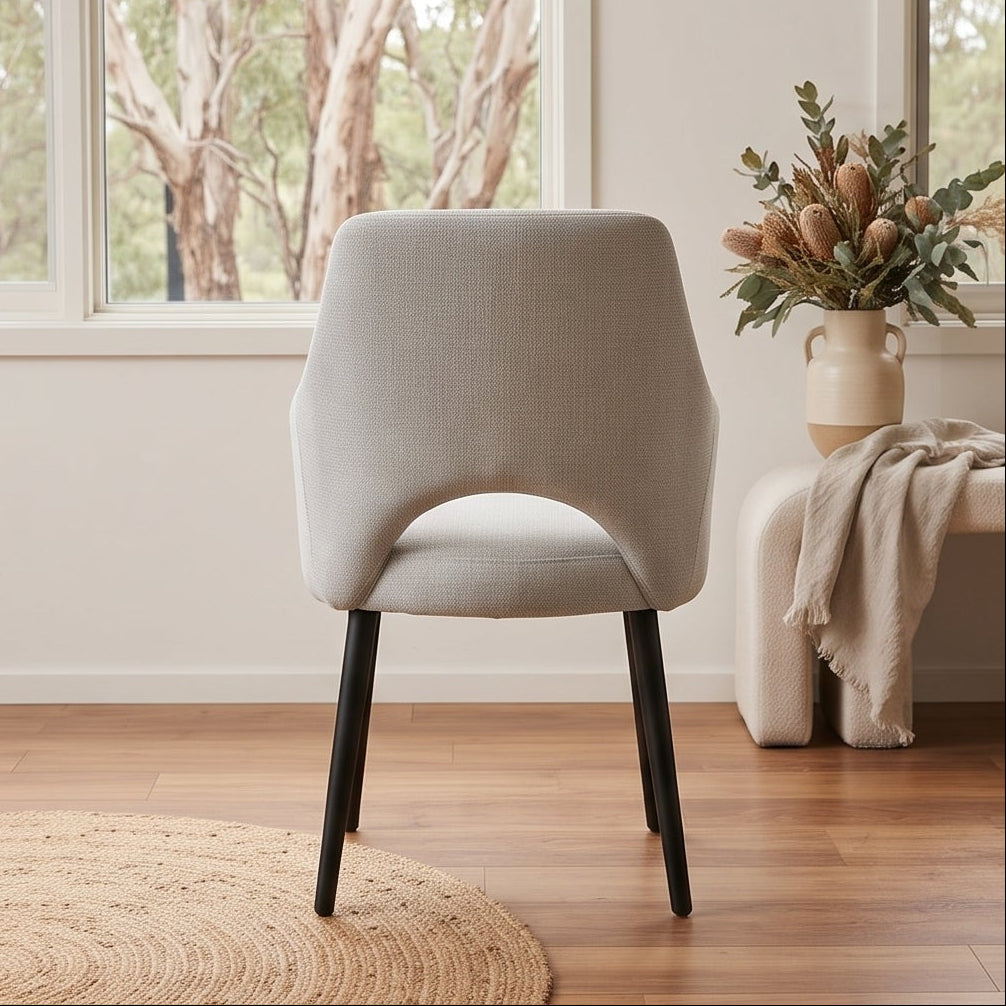 Clinton Dining Chair In Natural With Black Leg