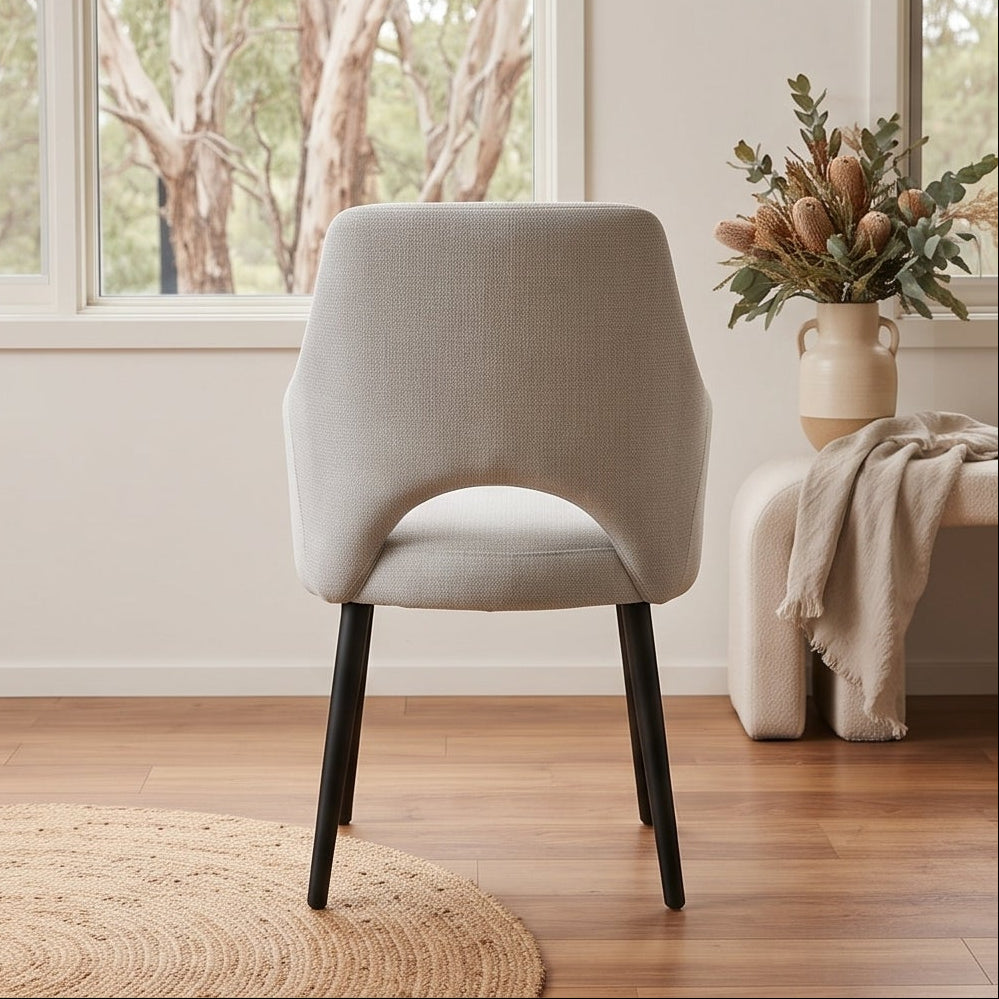 Clinton Dining Chair In Natural With Black Leg