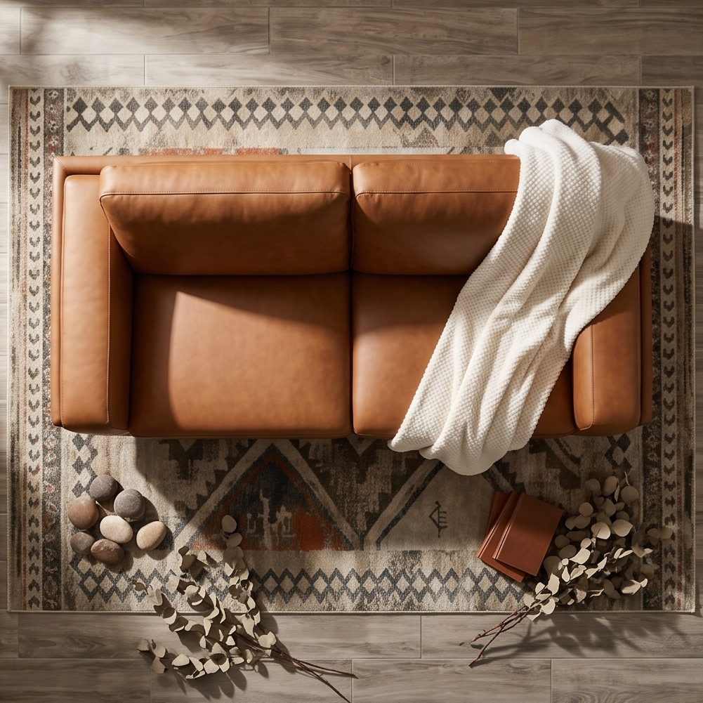 Daintree 3 seater sofa in tan leather