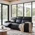 Rockville 3 seater with dual electric recliners in black leather