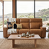 Rockville 3 seater with dual electric recliners in vintage tan leather