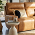 Rockville 3 seater with dual electric recliners in vintage tan leather