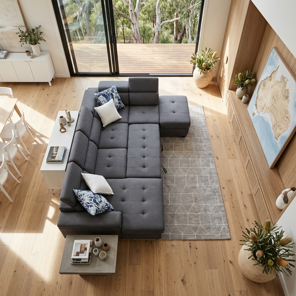 Bronte left chaise with sofabed in grey
