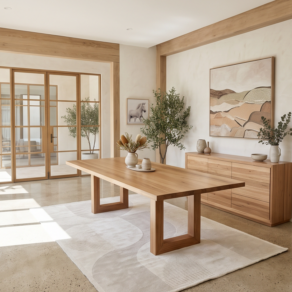 Sussex 270cm Long Table In Australian Bluckbutt Tinber