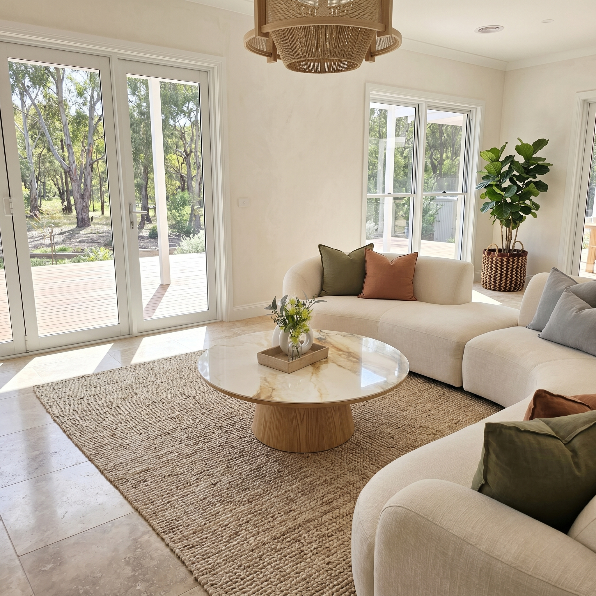 Olympus Round Coffee Table With Ceramic Top