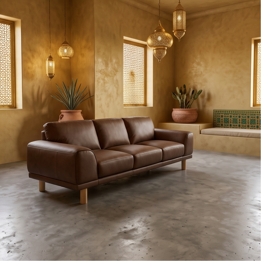 Dutton 3 Seater In Chocolate Leather