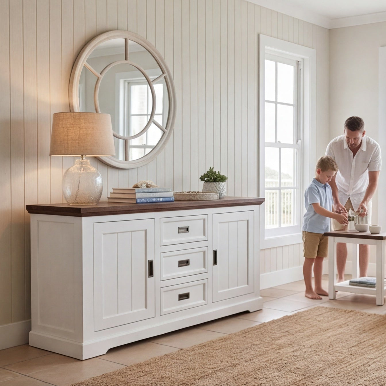 Hamptons Buffet In Two Tone Finish