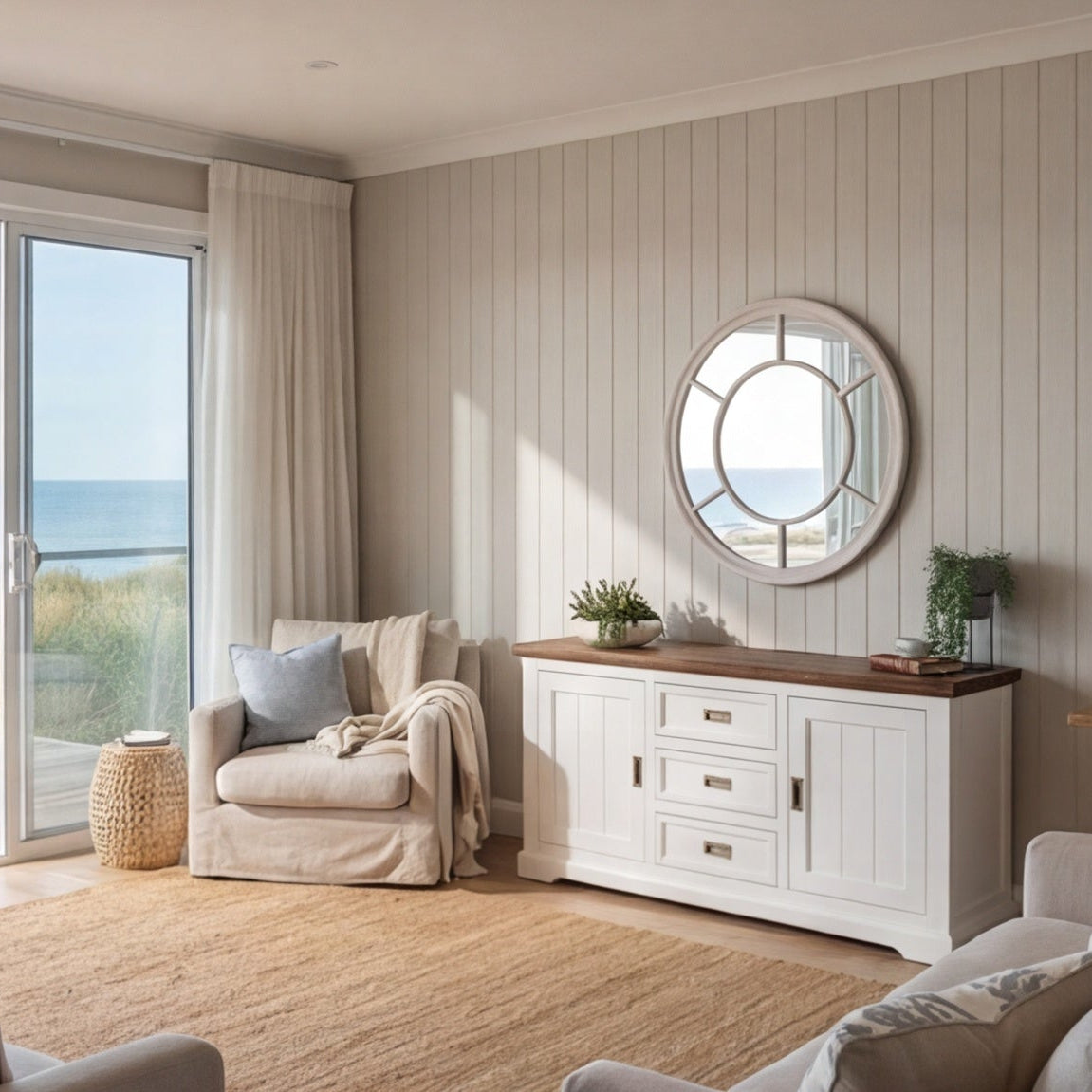 Hamptons Buffet In Two Tone Finish