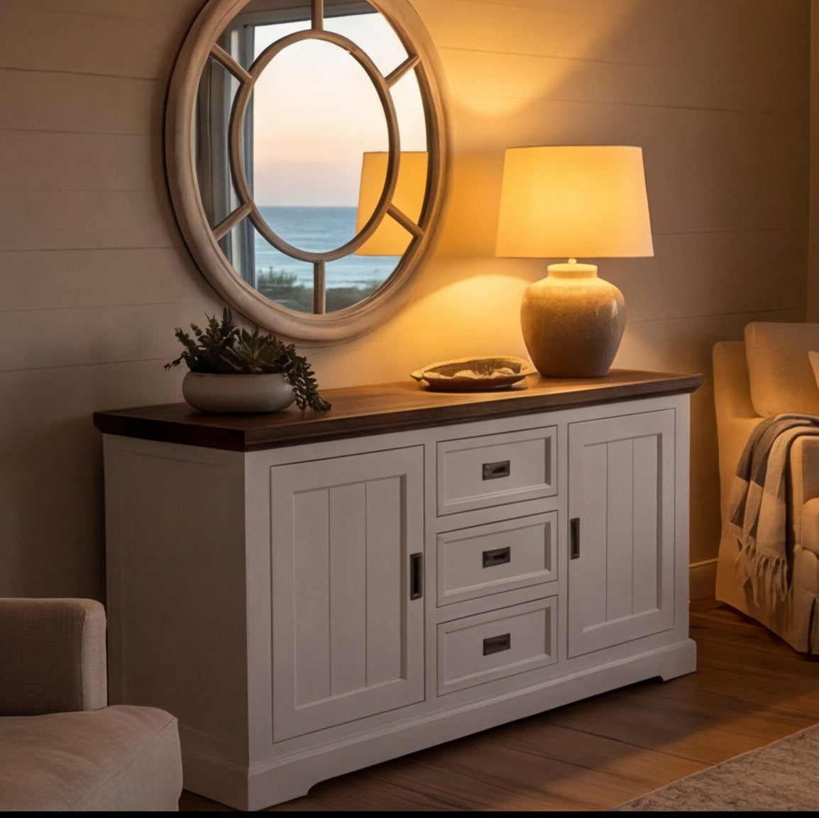 Hamptons Buffet In Two Tone Finish