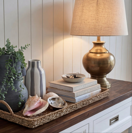 Hamptons Hall Table With Drawers In Two Tone Finish