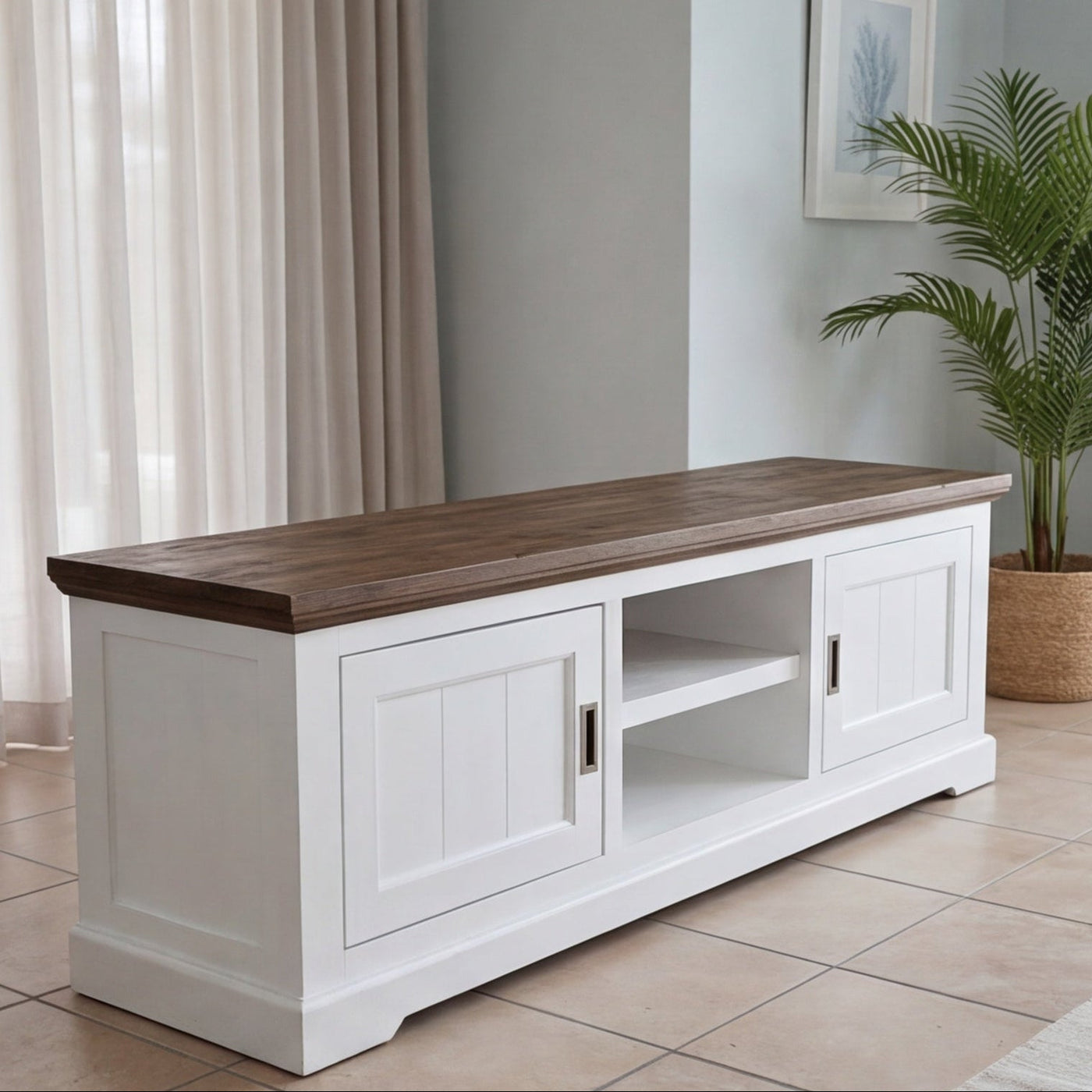 Hamptons 1770 wide TV unit | Our Furniture Warehouse
