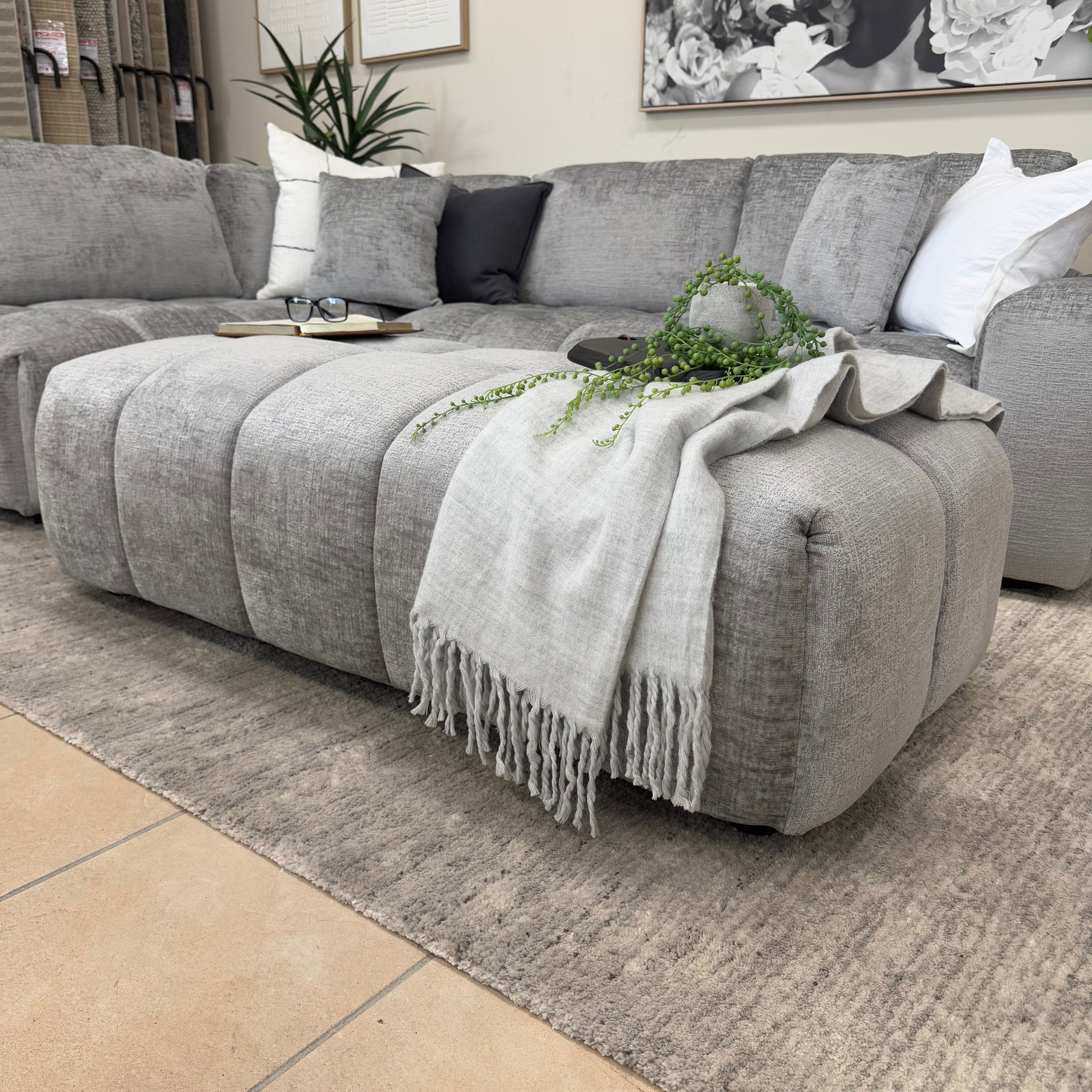 Bubble Ottoman In Steel Grey