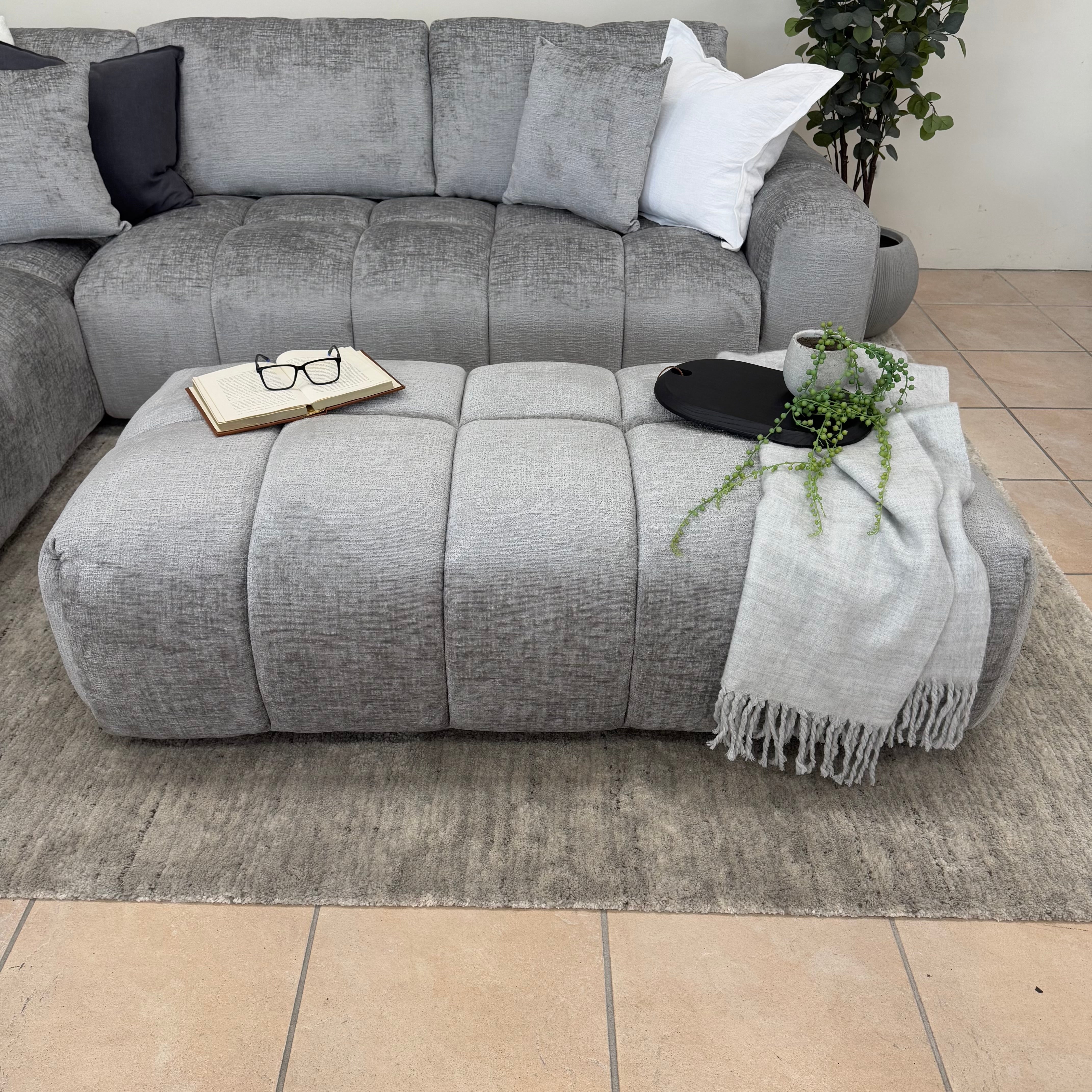 Bubble Ottoman In Steel Grey