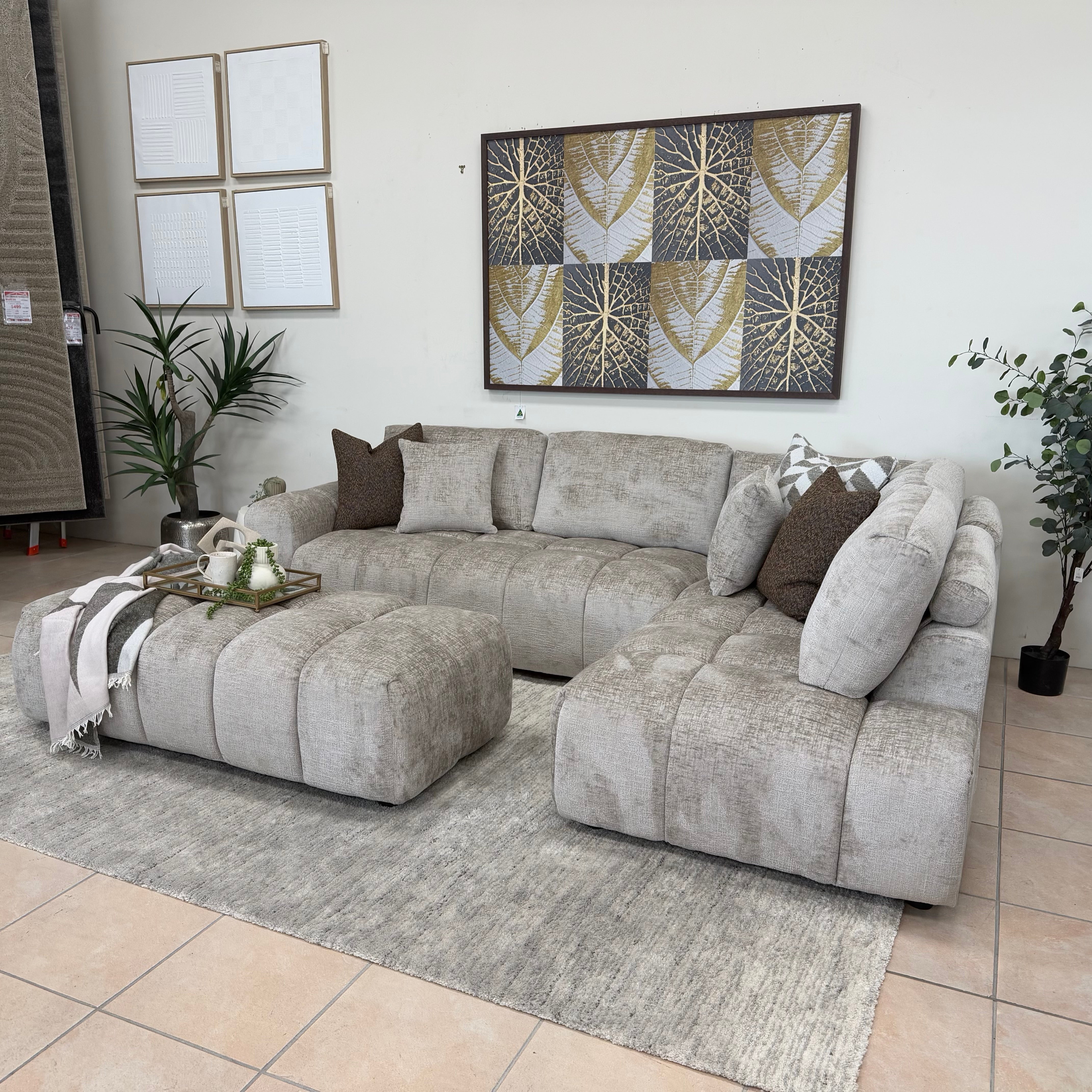 Bubble Right Side Chaise In Taupe