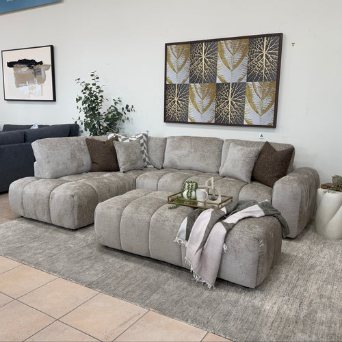 Bubble Left Side Chaise in Taupe