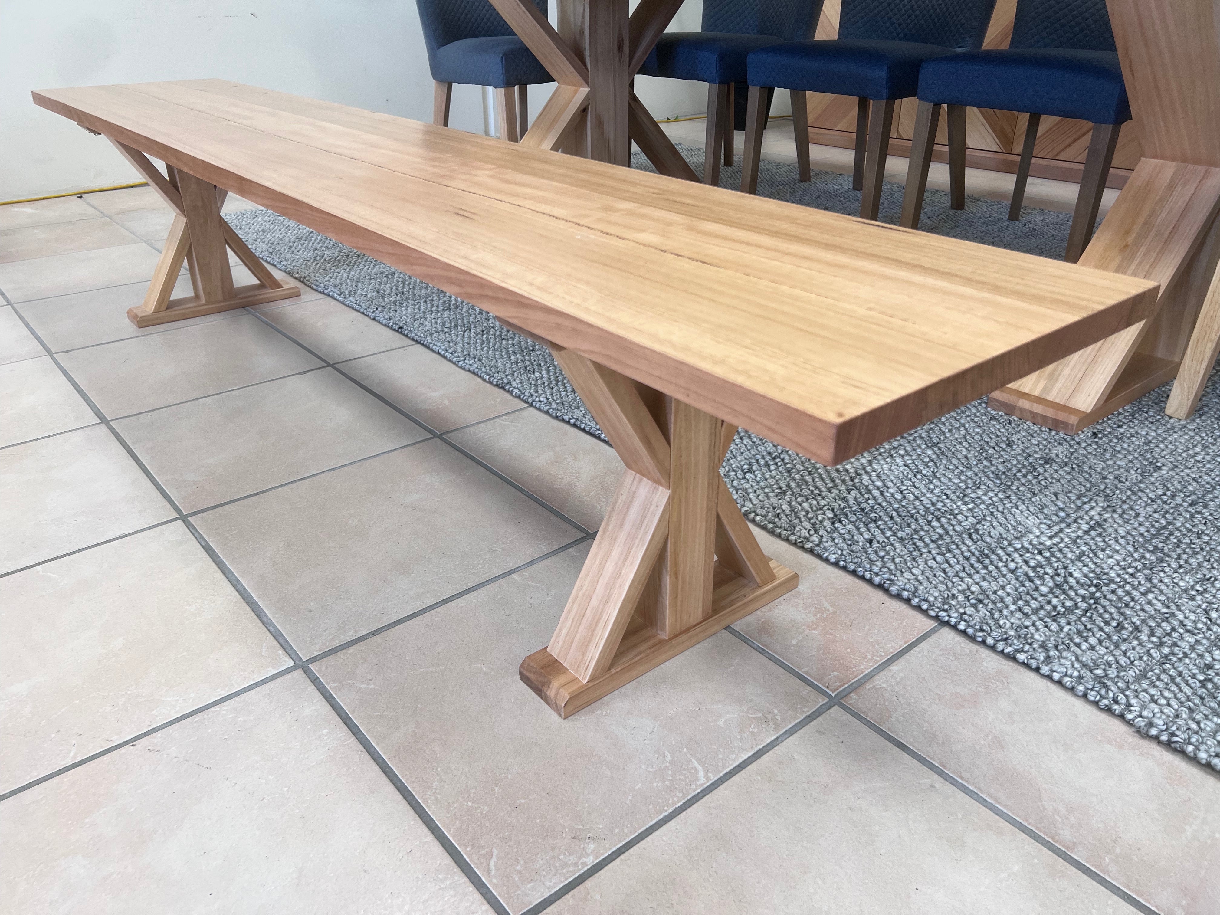 Westport 190cm Long Bench In Messmate Herringbone Timber